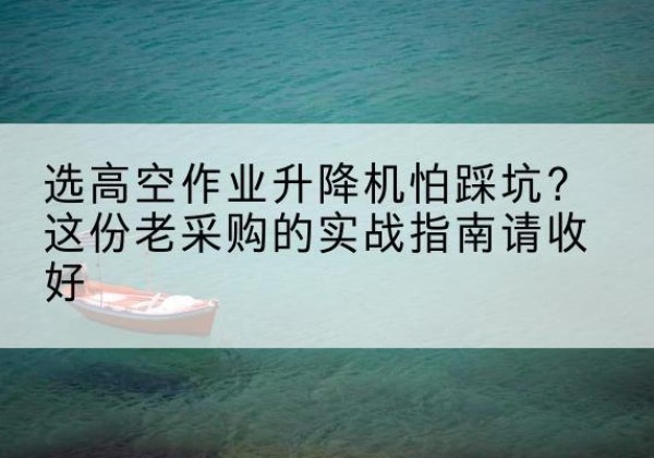 全南高空作业升降机厂家推荐-选高空作业升降机怕踩坑？这份老采购的实战指南请收好